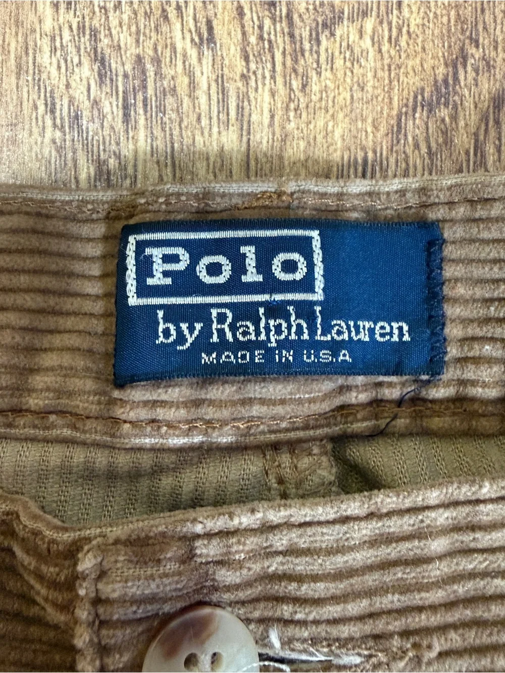 Vintage Polo Ralph Lauren Corduroy Pants Men’s 36x34 Tan Brown Made in USA